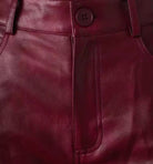 GOLDxTEAL stylish red leather cargo pants.