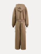 GOLDxTEAL stylish brown wide leg sweatsuit set.