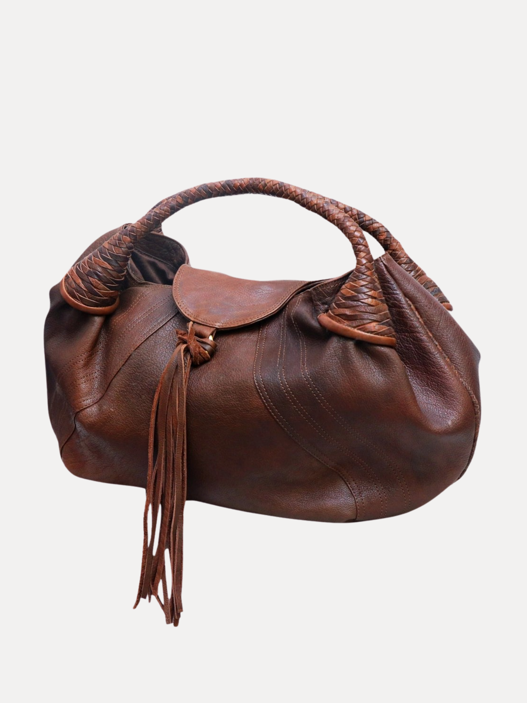 GOLDxTEAL gorgeous leather cognac hobo bag.