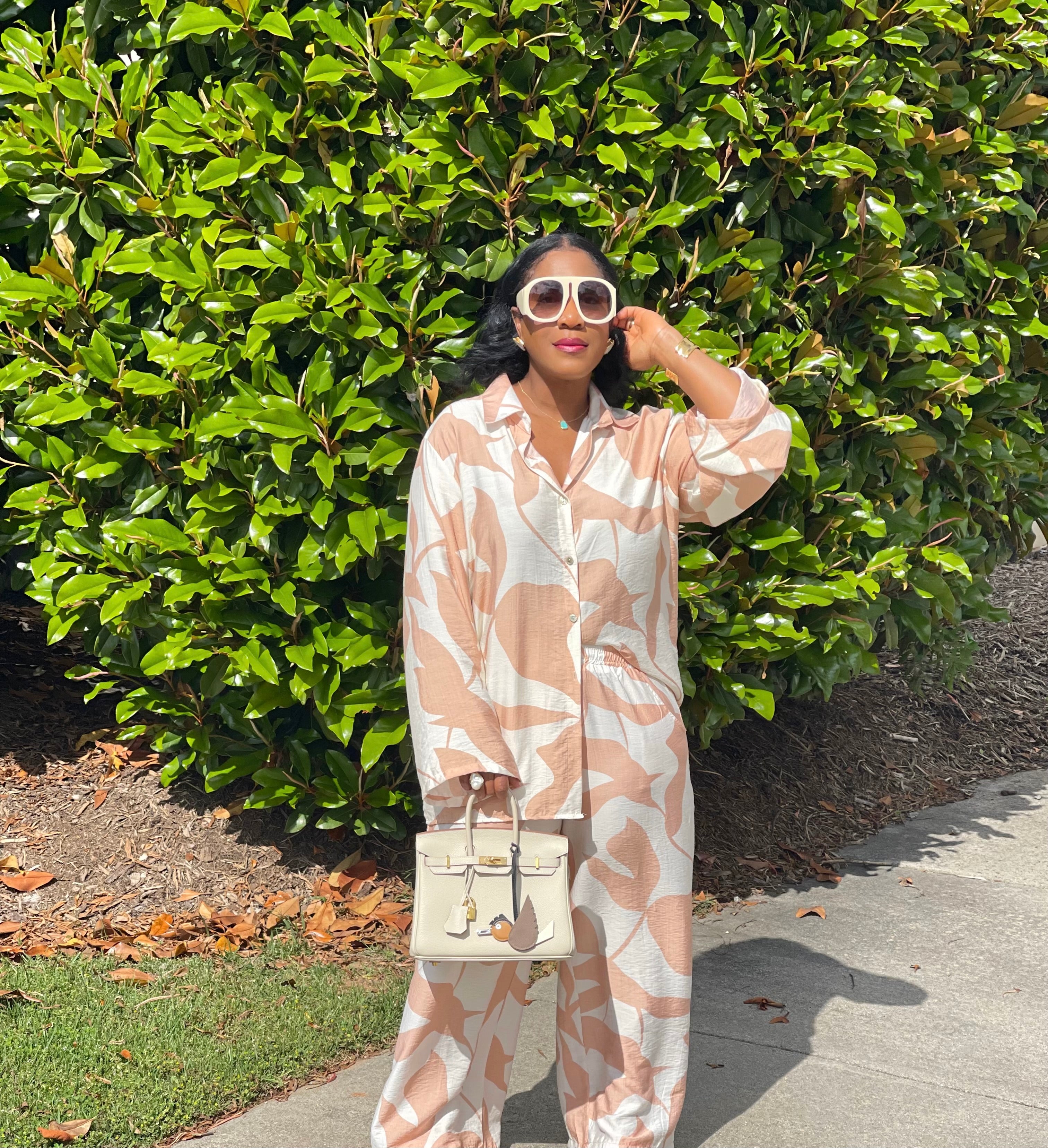 GOLDxTEAL stylish  printed wide leg pant set.