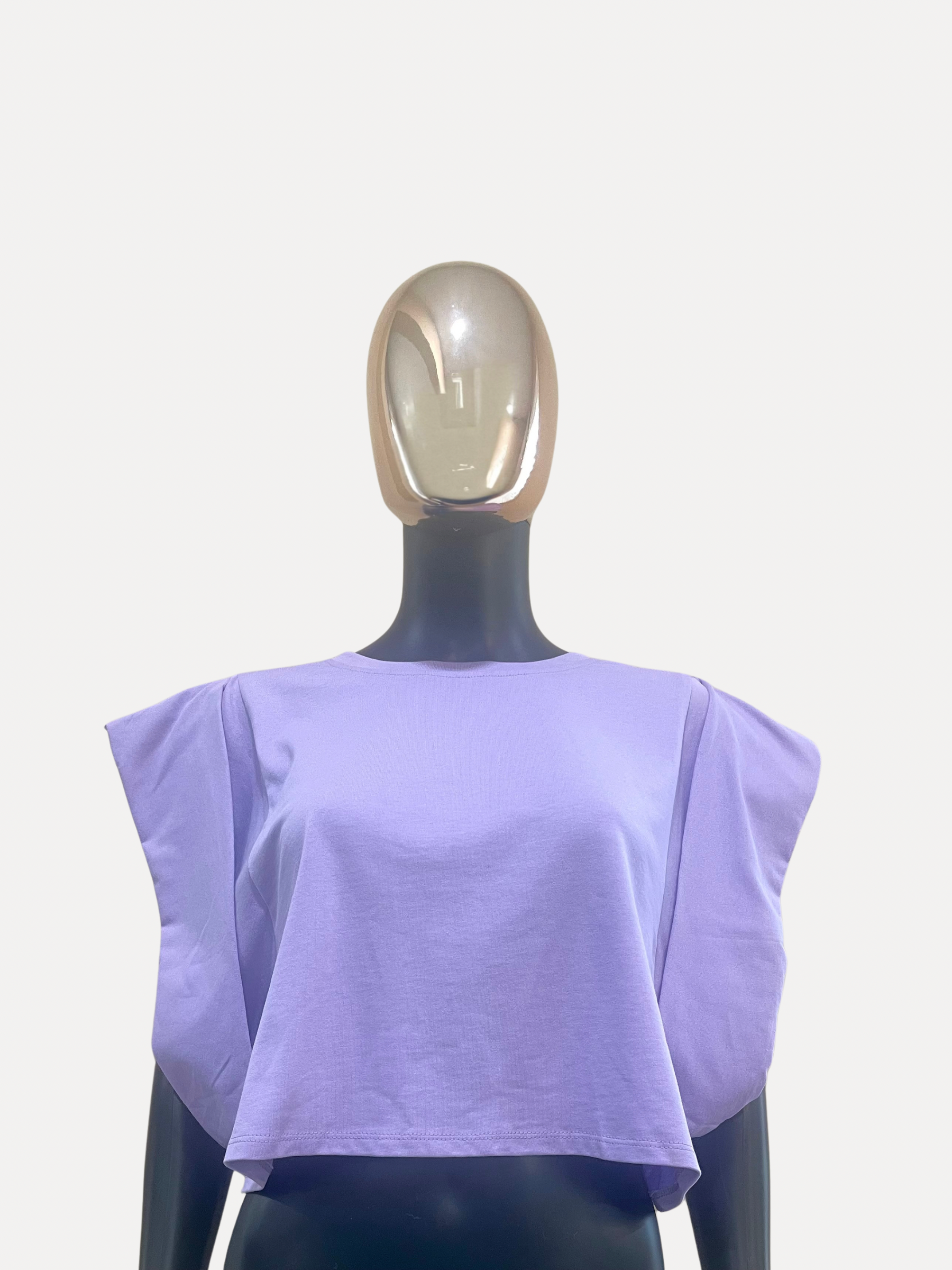 GOLDxTEAL stylish lavender crop t-shirt.