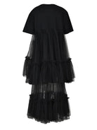 GOLDxTEAL Black Tulle T-shirt Dress.