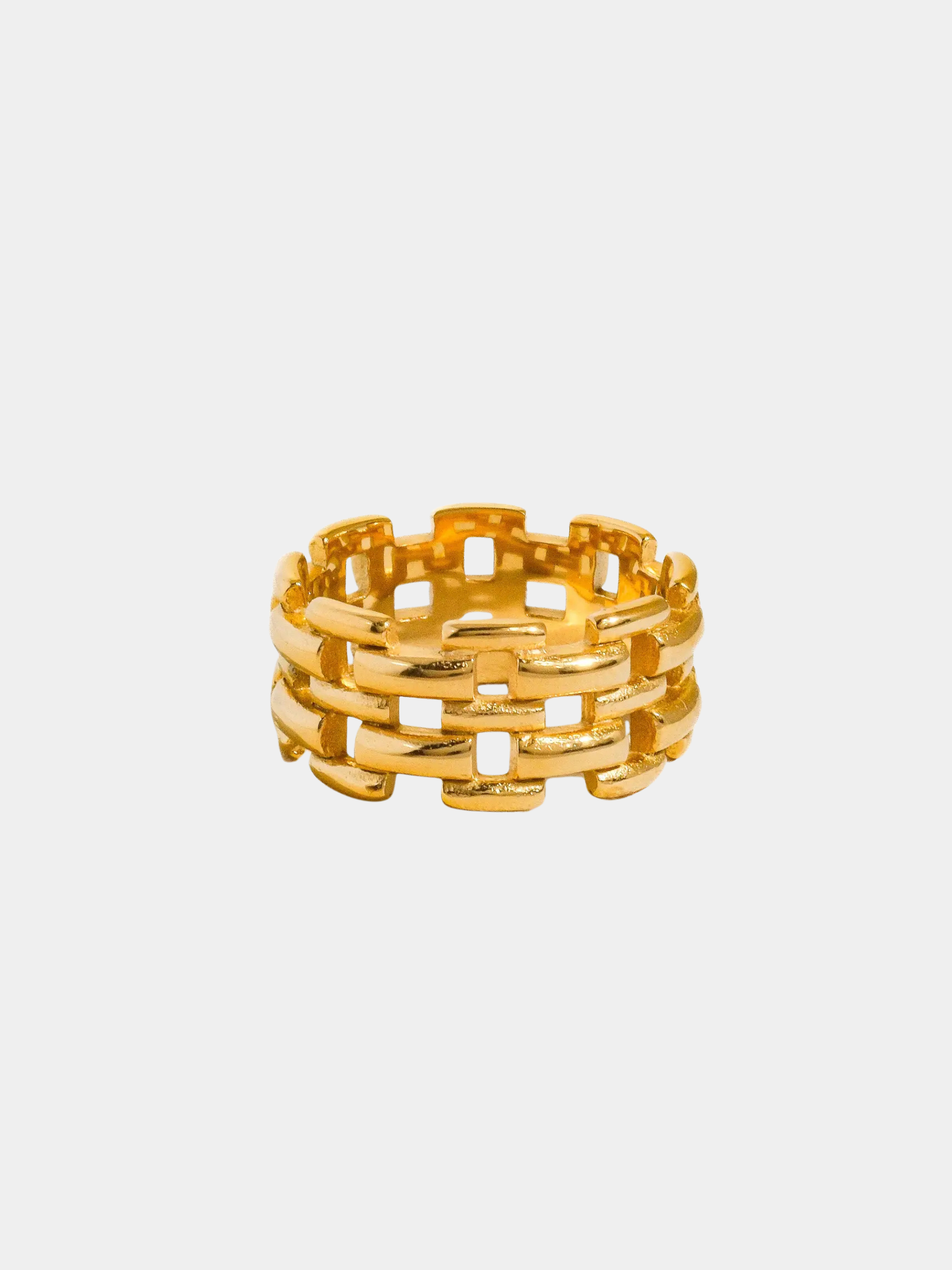 GOLDxTEAL chic and stylish 18k gold plated chain ring.