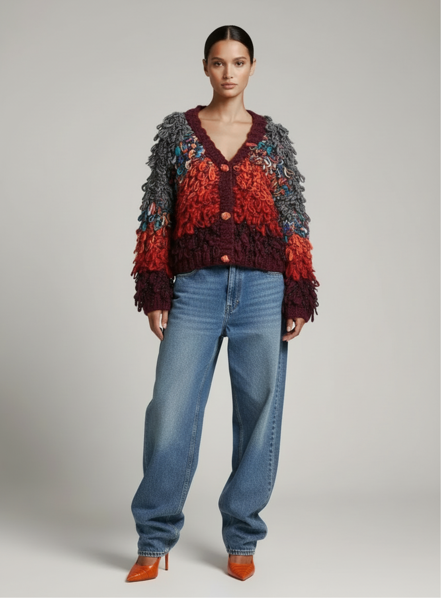 GOLDxTEAL ARTE LOOP CARDIGAN