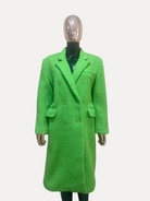 GOLDxTEAL stylish lime colored double breasted coat.