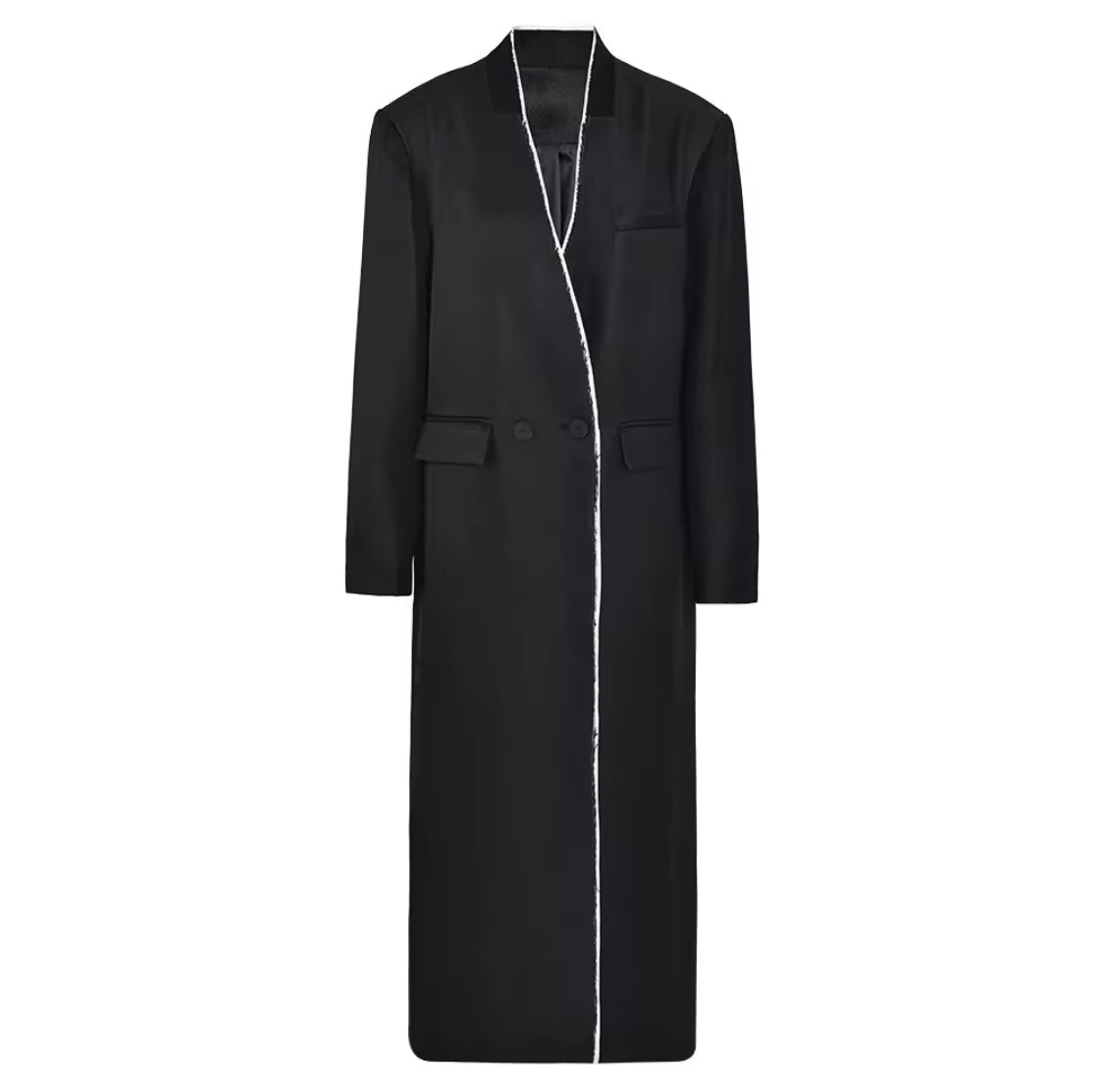 GOLDxTEAL stylish tailored deconstructed trench coat.