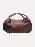 GOLDxTEAL gorgeous leather cognac hobo bag.