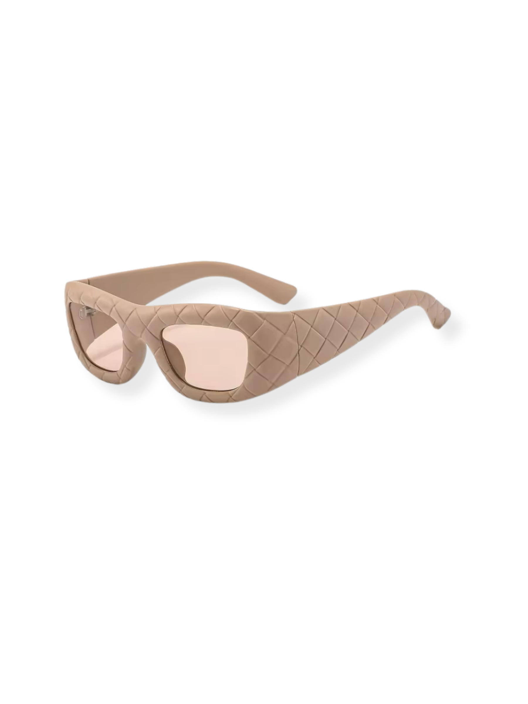 GOLDxTEAL chic lattice frame sunglasses.