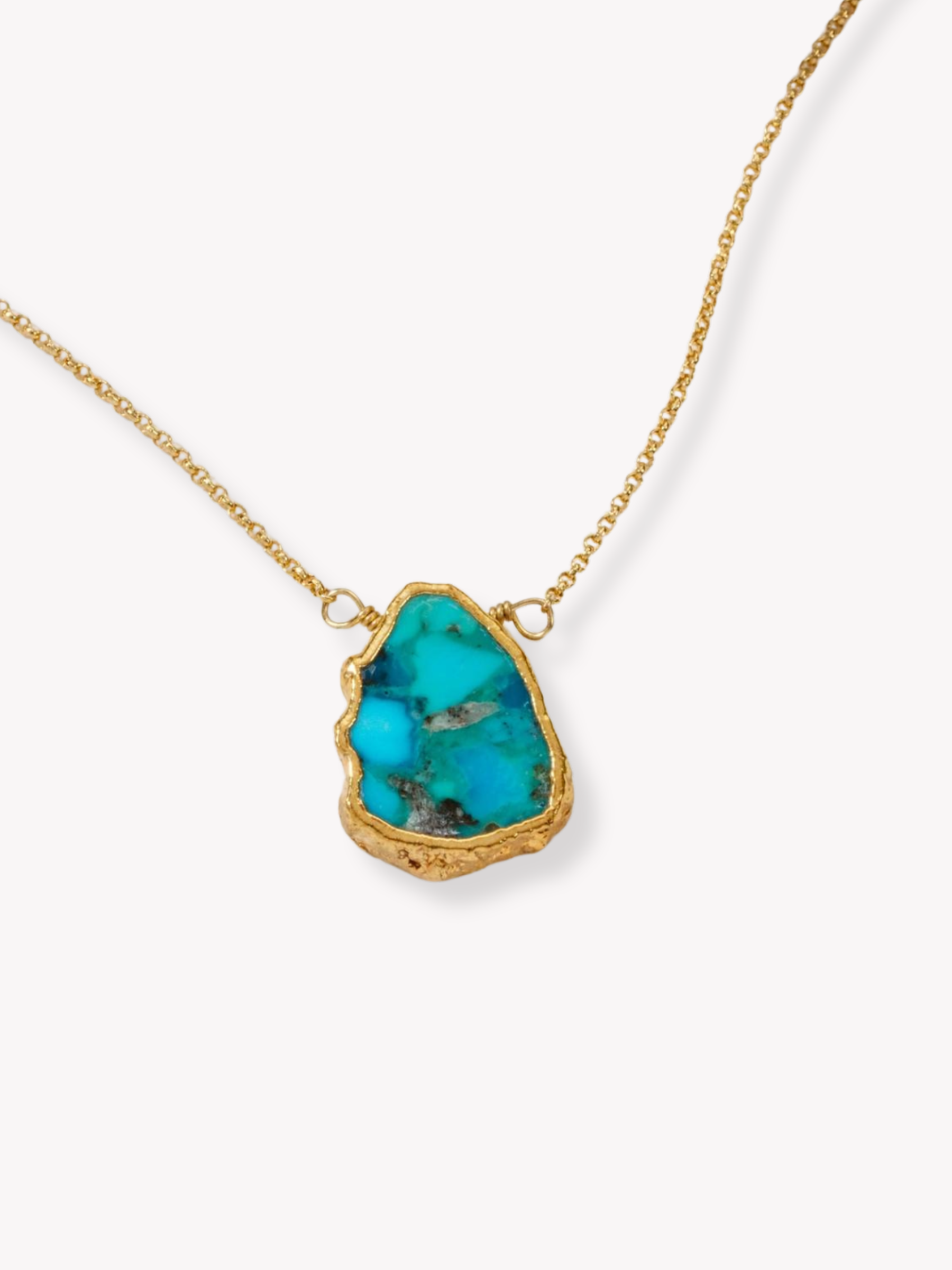 GOLDxTEAL Turquoise gold plated necklace.