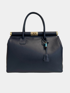 GOLDxTEAL gorgeous premium leather lock handbag.