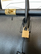 GOLDxTEAL gorgeous premium leather lock handbag.