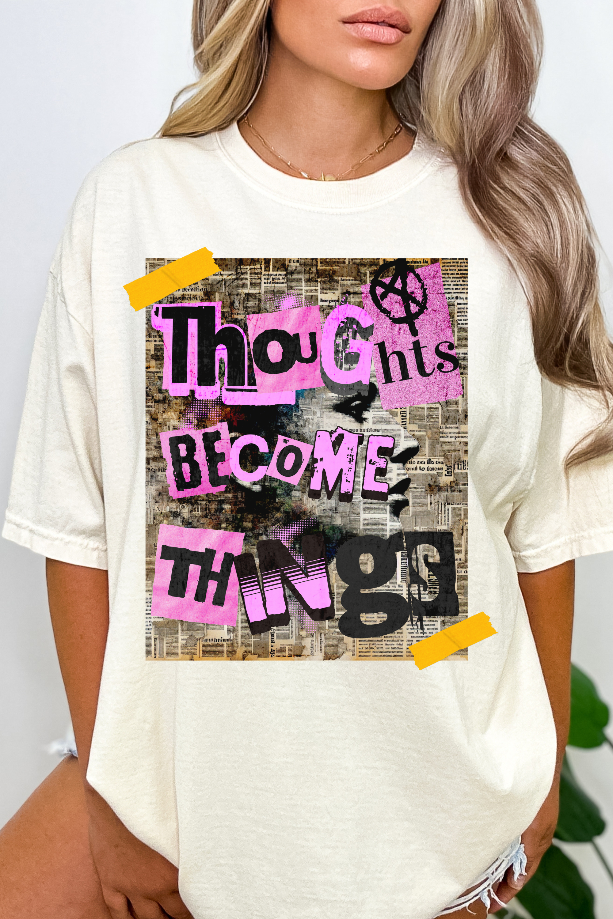 GOLDxTEAL exclusive Thoughts Become Things Graphic T-shirt.