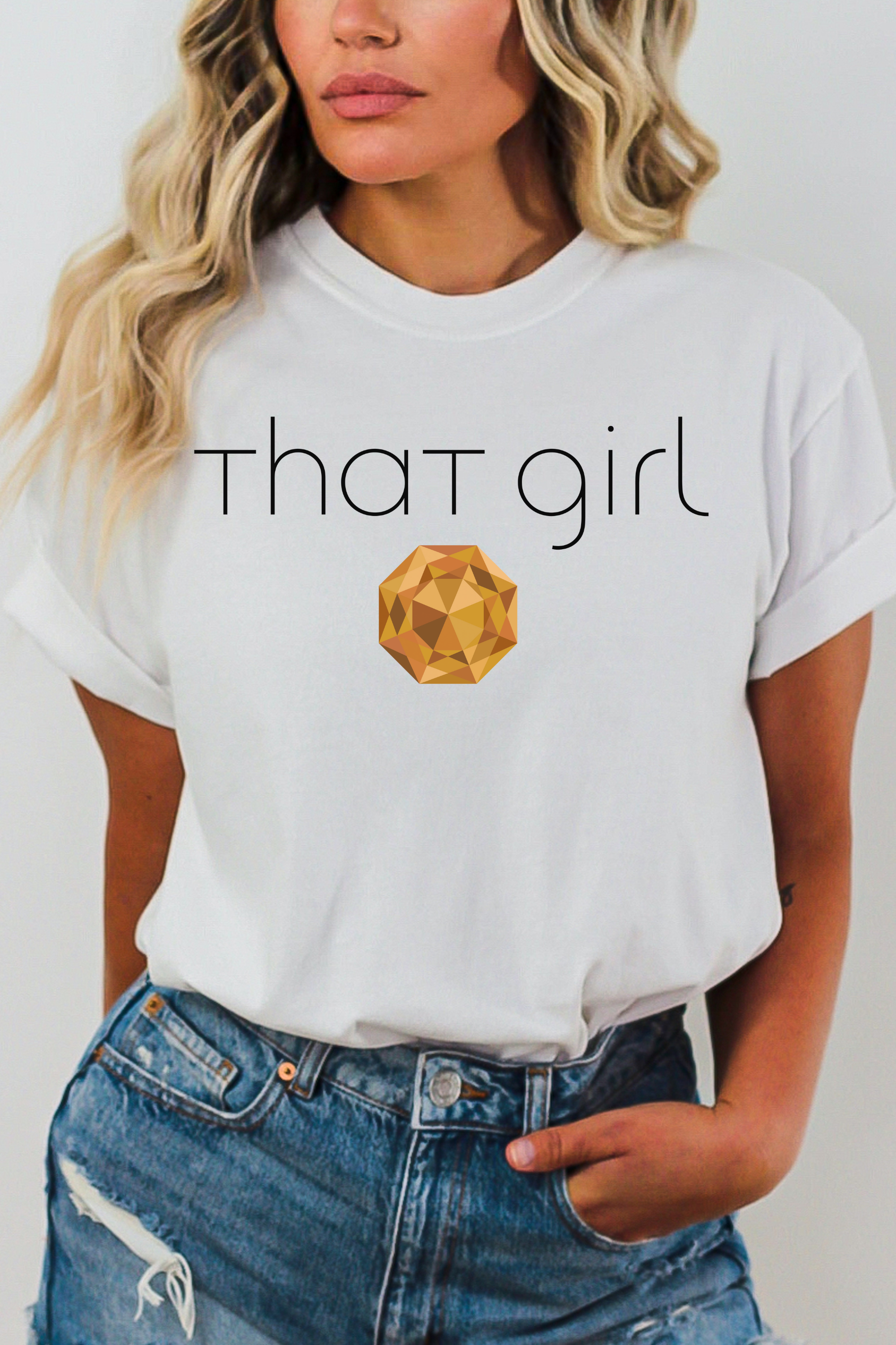 GOLDxTEAL That Girl T-shirt Topaz birthstone.
