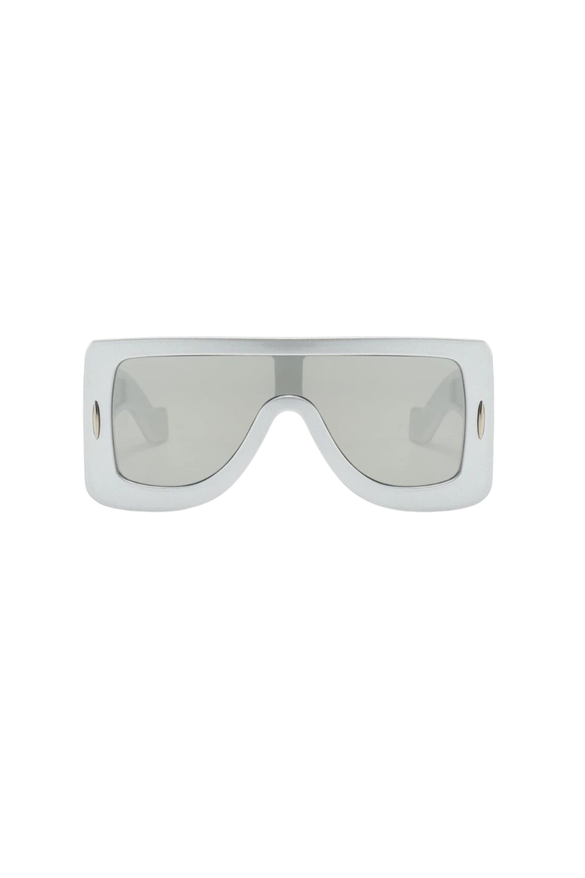 GOLDxTEAL modern silver oversized square frame sunglasses.