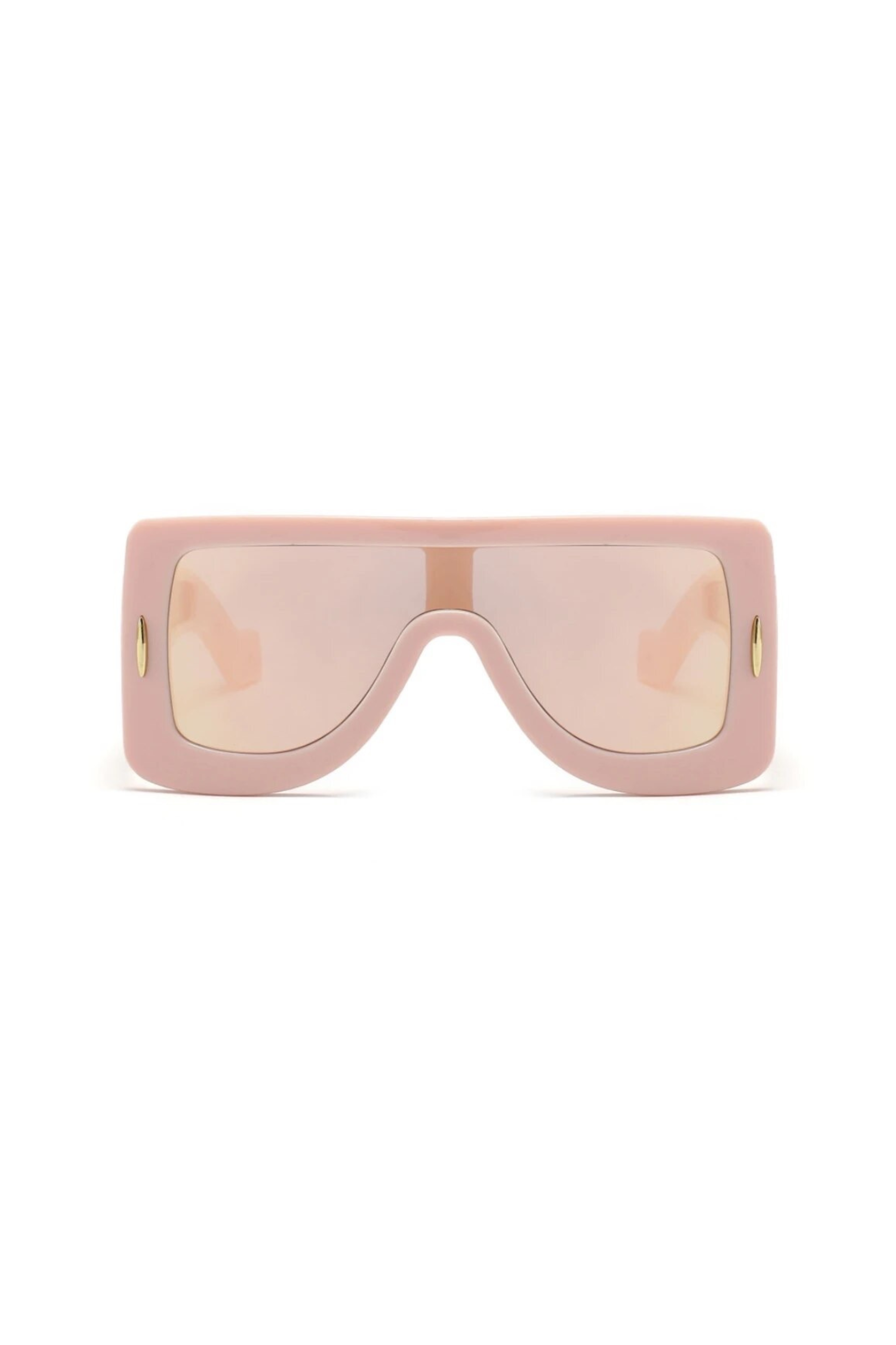 GOLDxTEAL modern pink oversized square frame sunglasses.