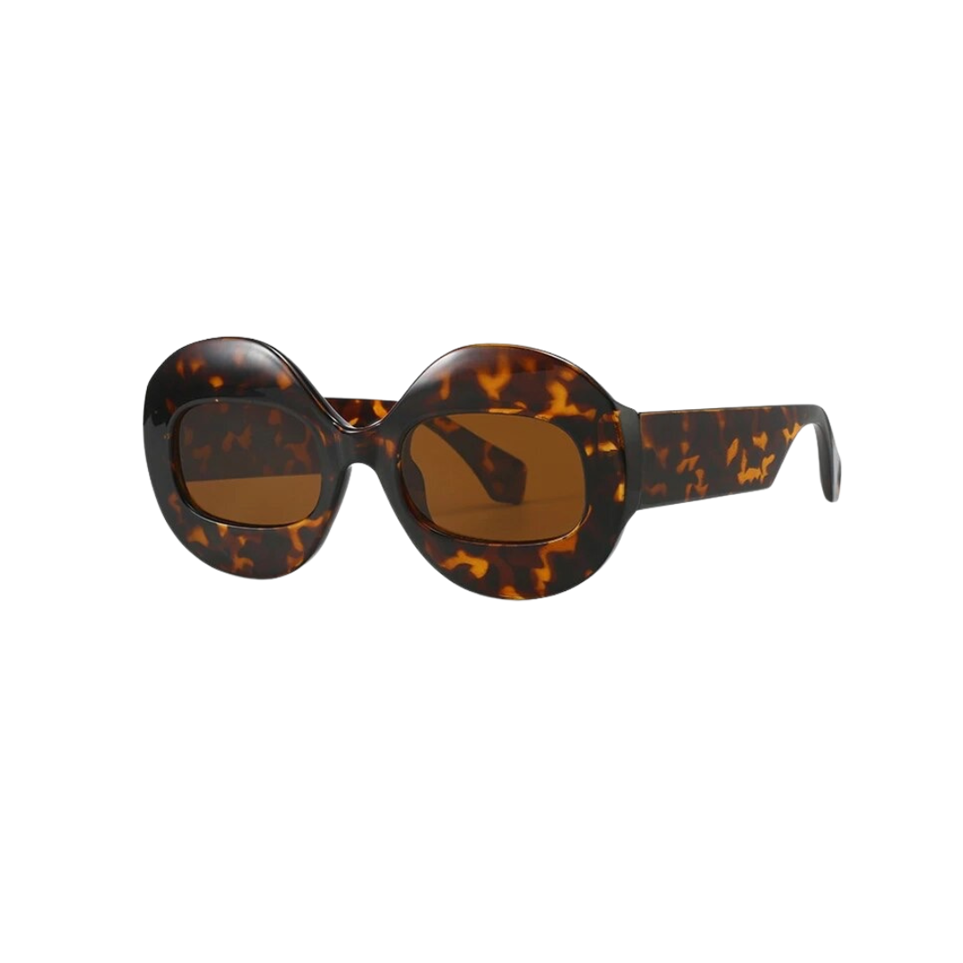 GOLDxTEAL modern tortoise cat eye sunglasses.