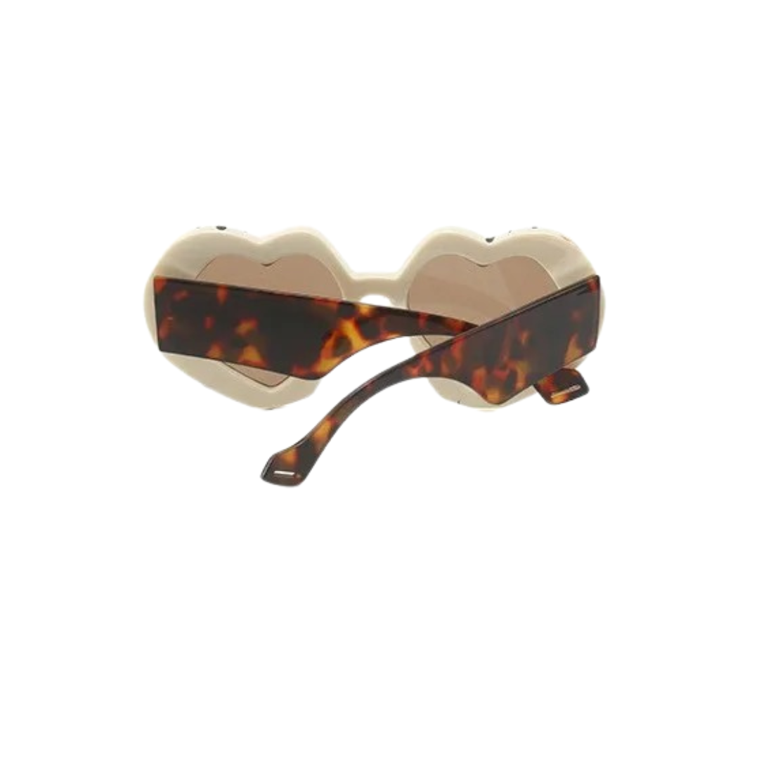 GOLDxTEAL beige tortoise print sunglasses.