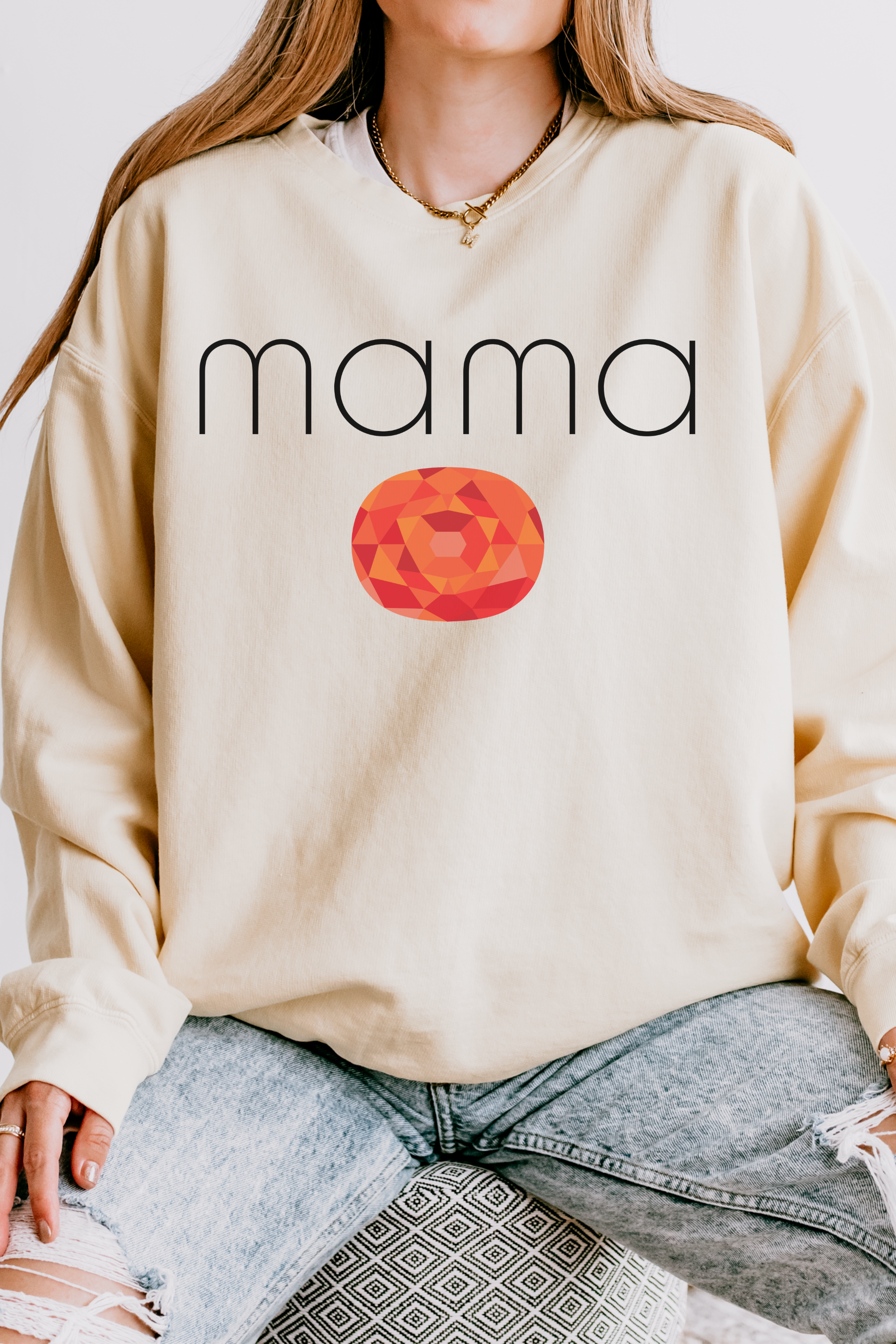 GOLDxTEAL personalized mama graphic sweatshirt.