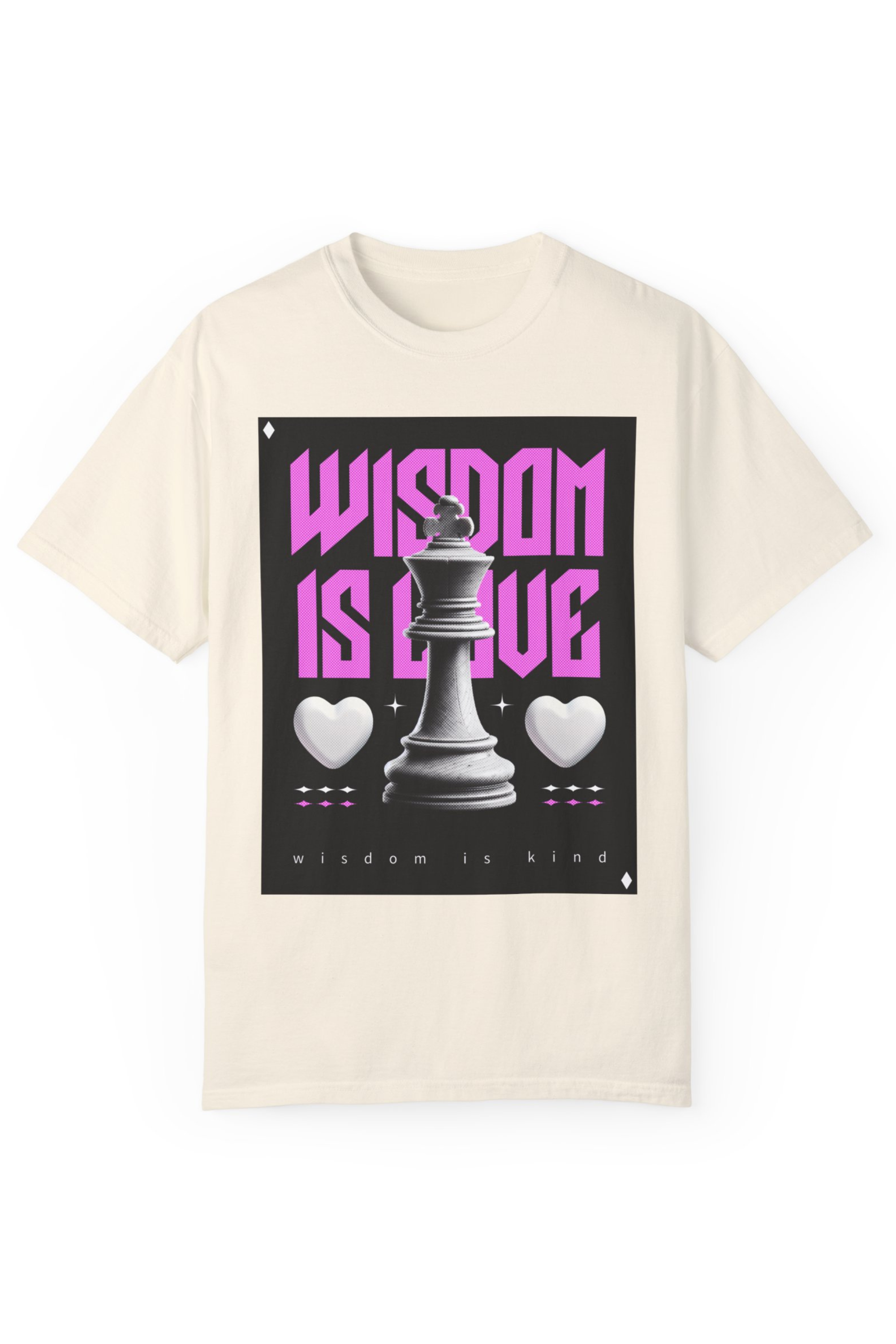 GOLDxTEAL graphic t-shirt. Wisdom is love t-shirt.