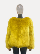 GOLDxTEAL gorgeous two toned faux fur jacket.