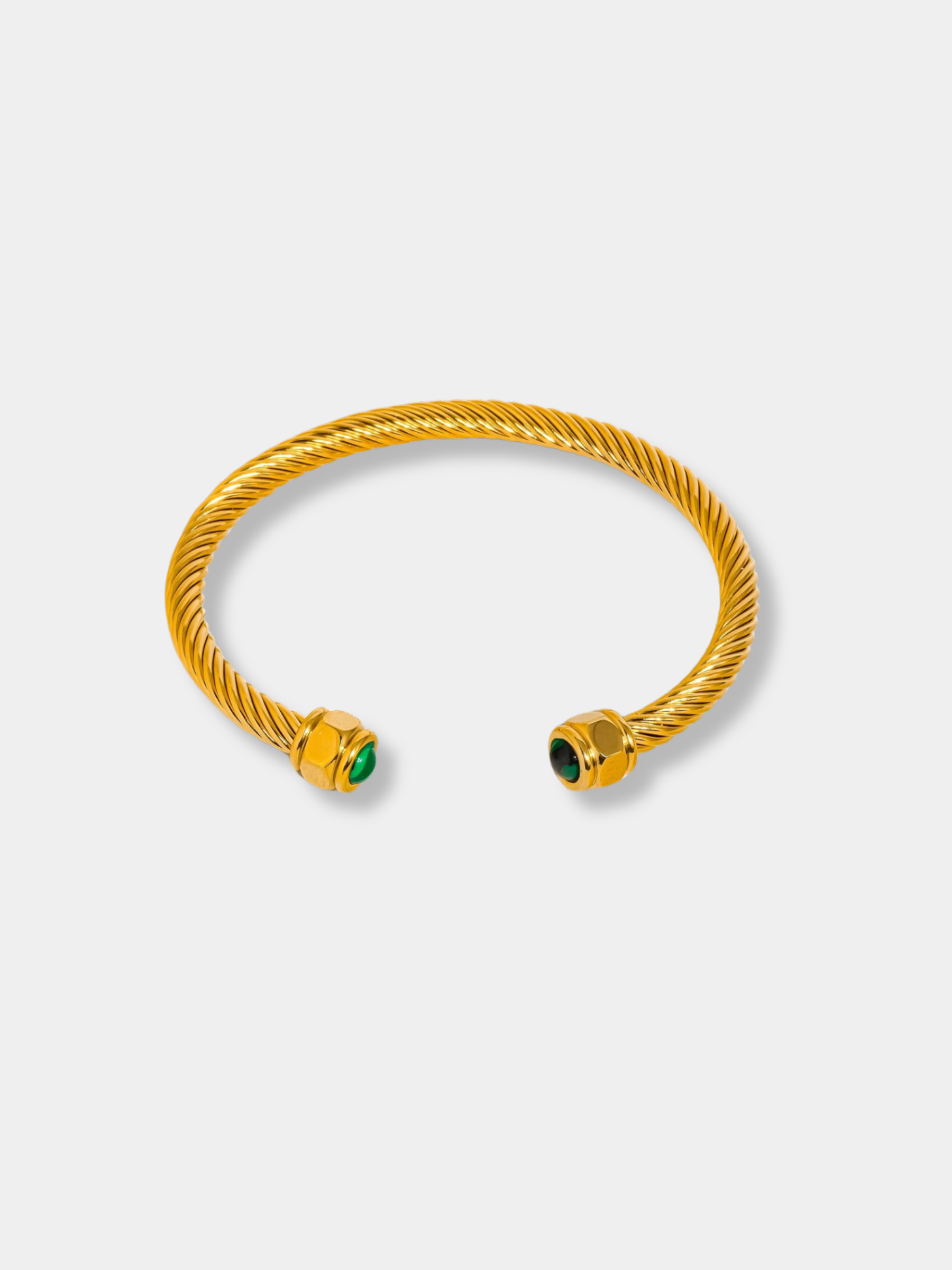 GOLDxTEAL STONE ROPE BRACELET.