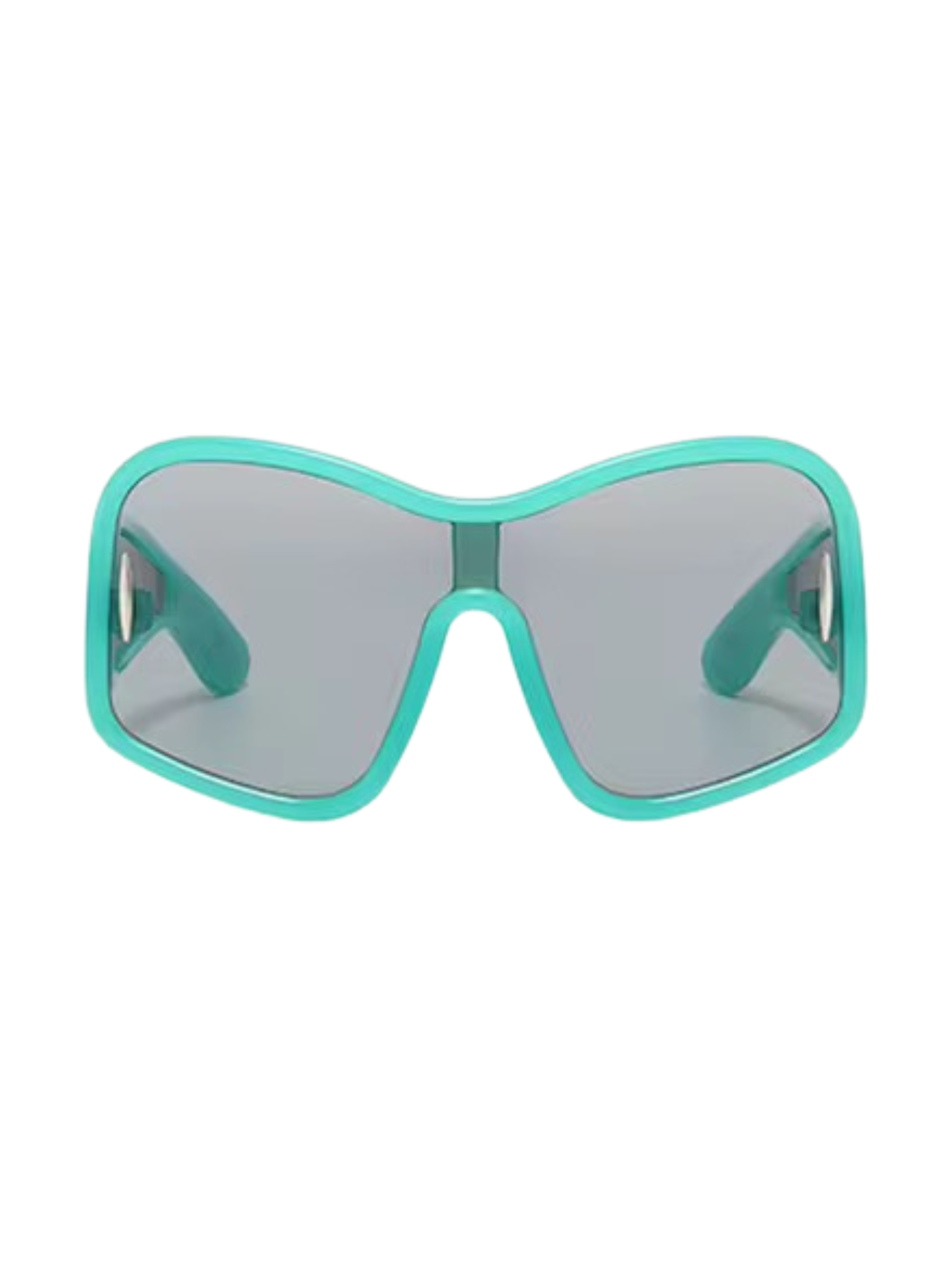 GOLDxTEAL oversized aqua blue sunglasses.