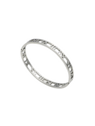 GOLDxTEAL stainless steel silver hollow bracelet bangle.