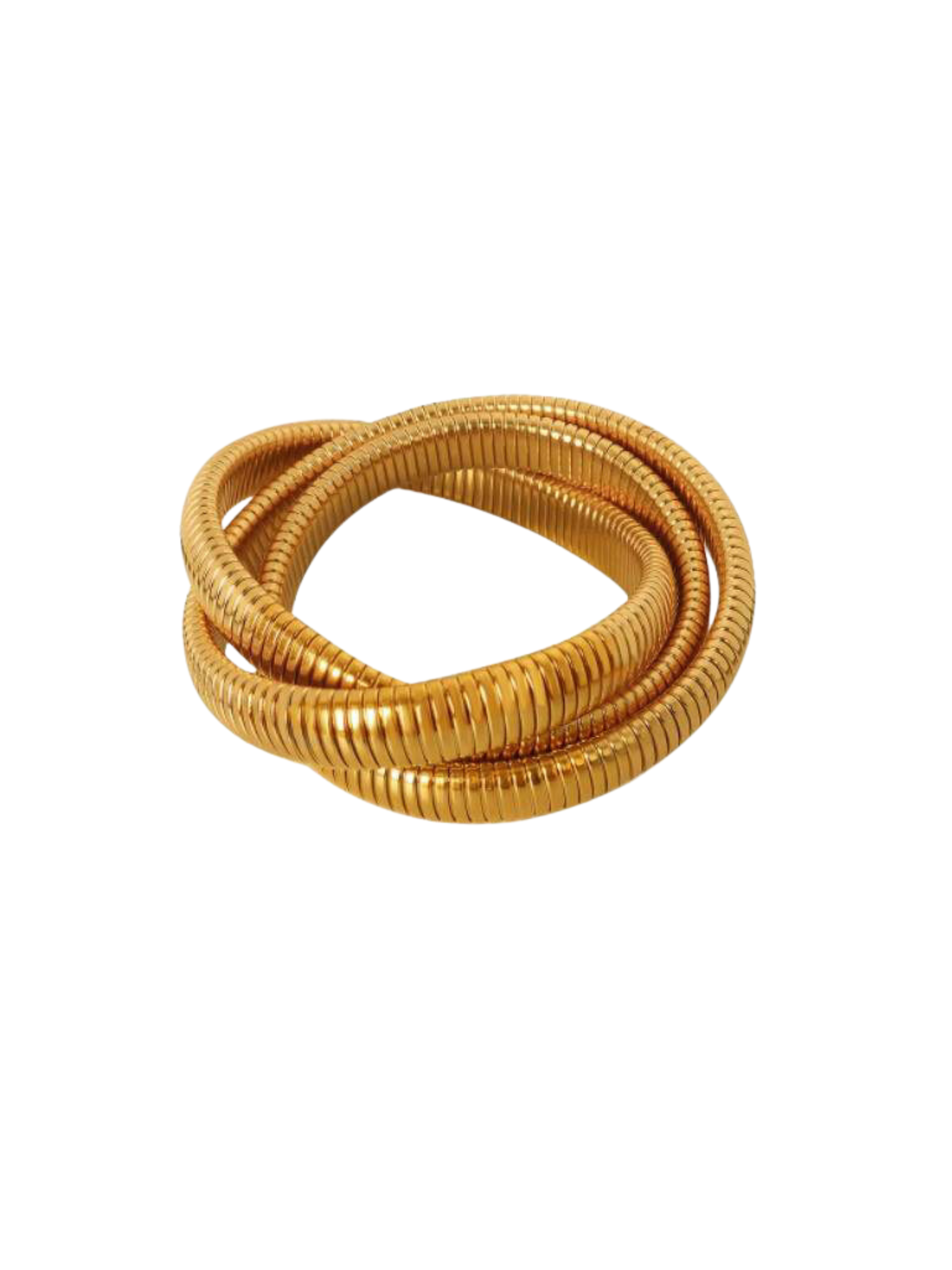 GOLDxTEAL triple band bracelet crafted from 18k gold plated stainless steel.