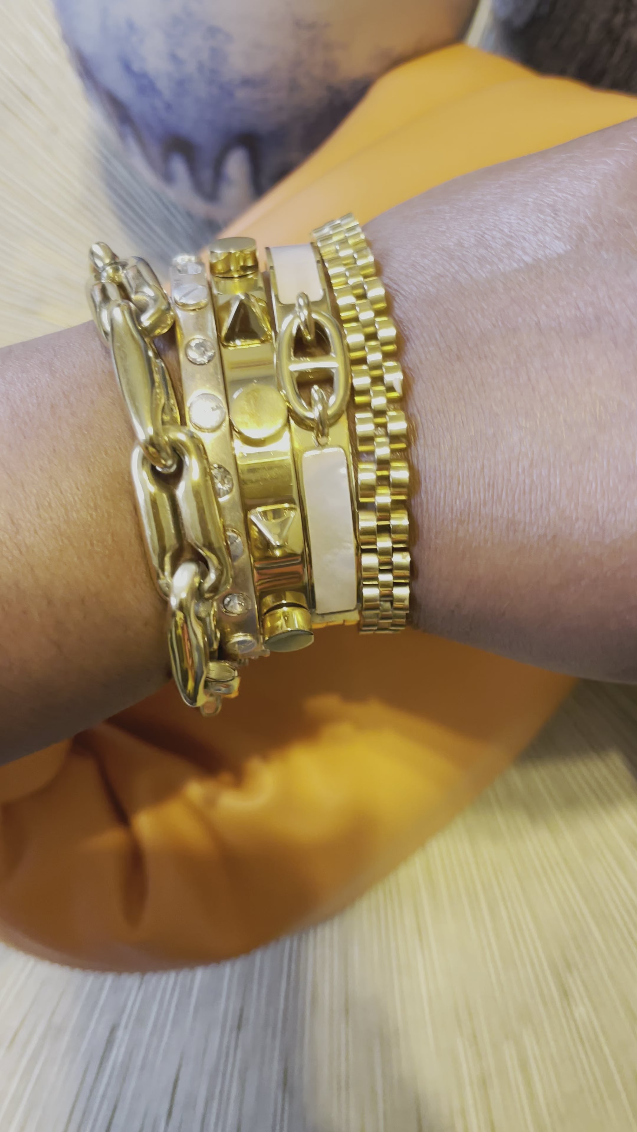 GOLDxTEAL gold plated bracelets.