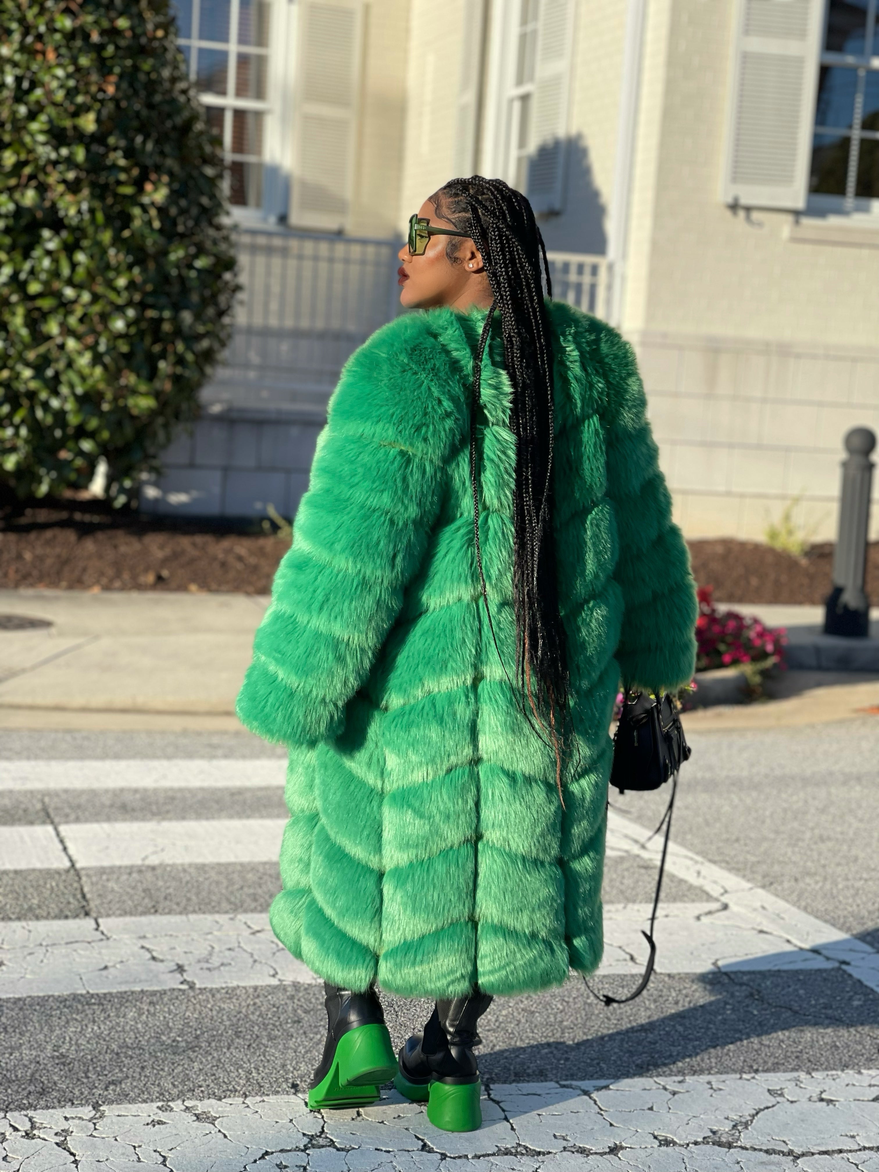 Dina Emerald Faux Fur Coat