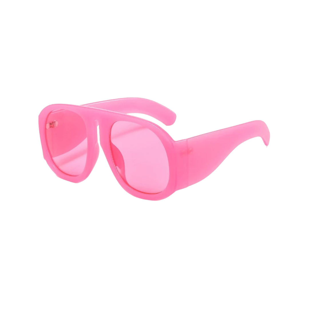 GOLDxTEAL modern oversized pink sunglasses.