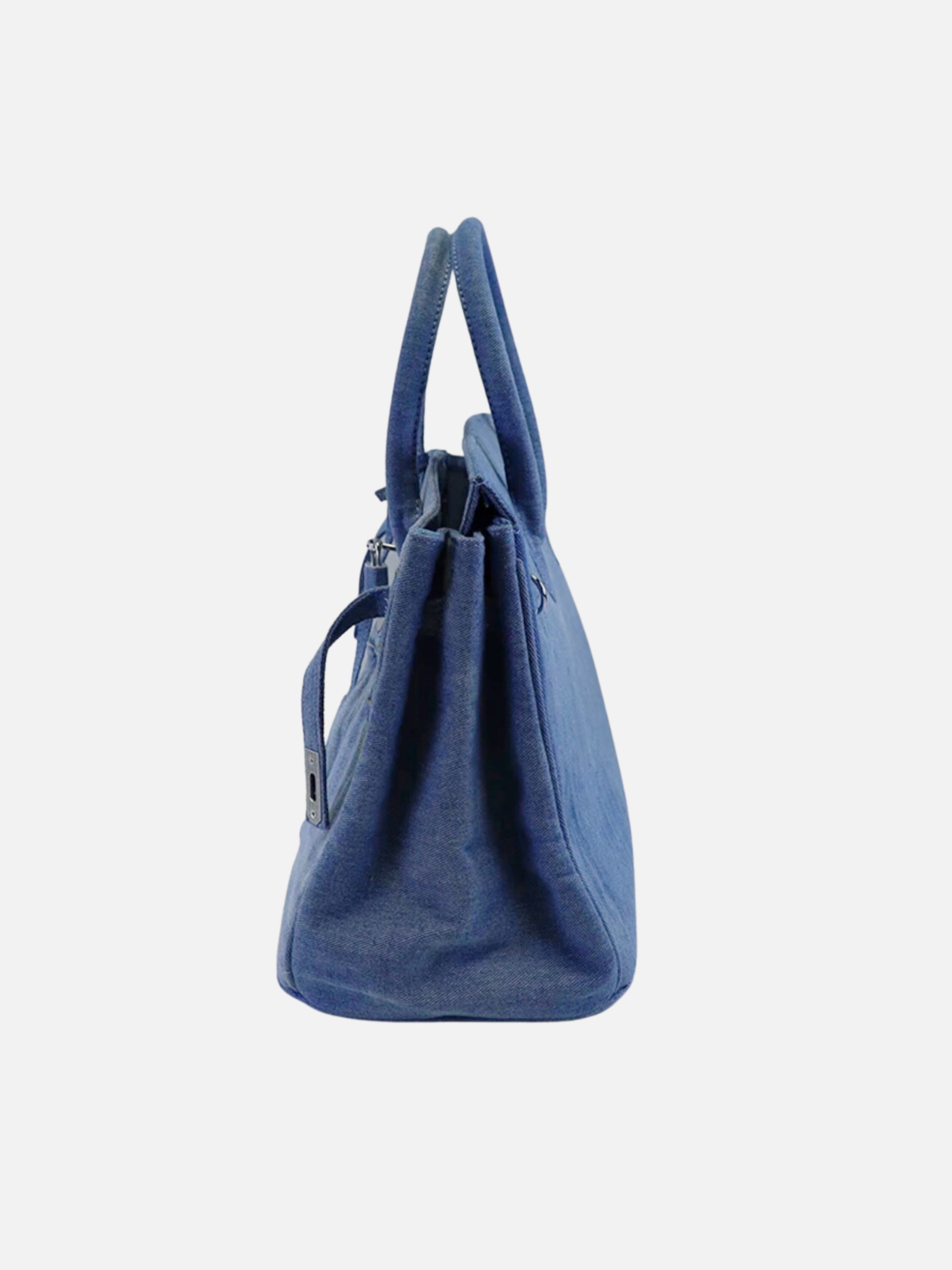 GOLDxTEAL denim handbag.