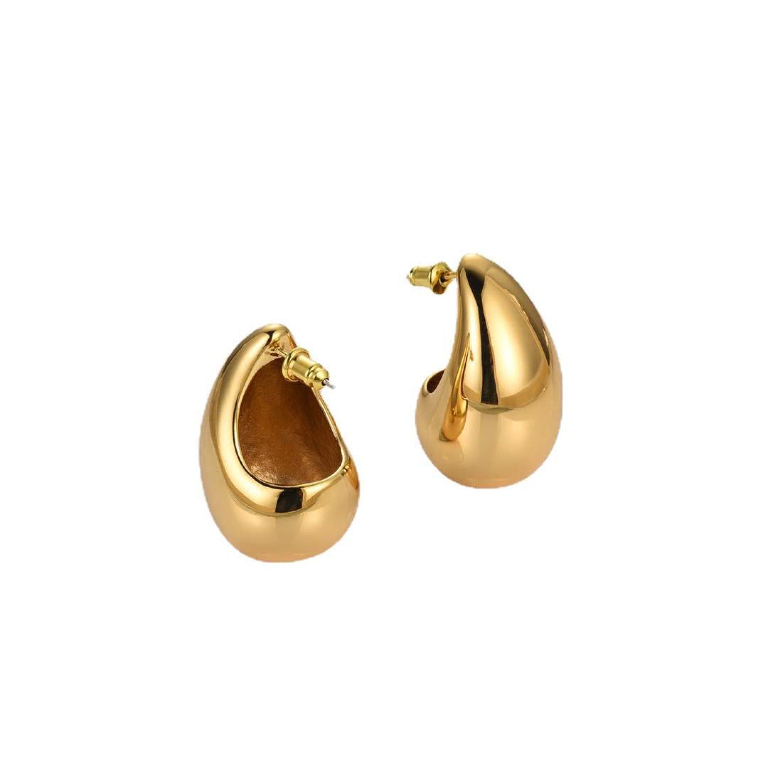 GOLDxTEAL gold plated drop earrings.