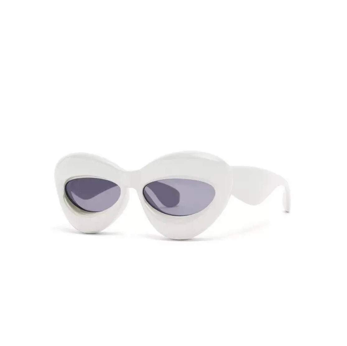GOLDxTEAL white cat eye sunglasses.