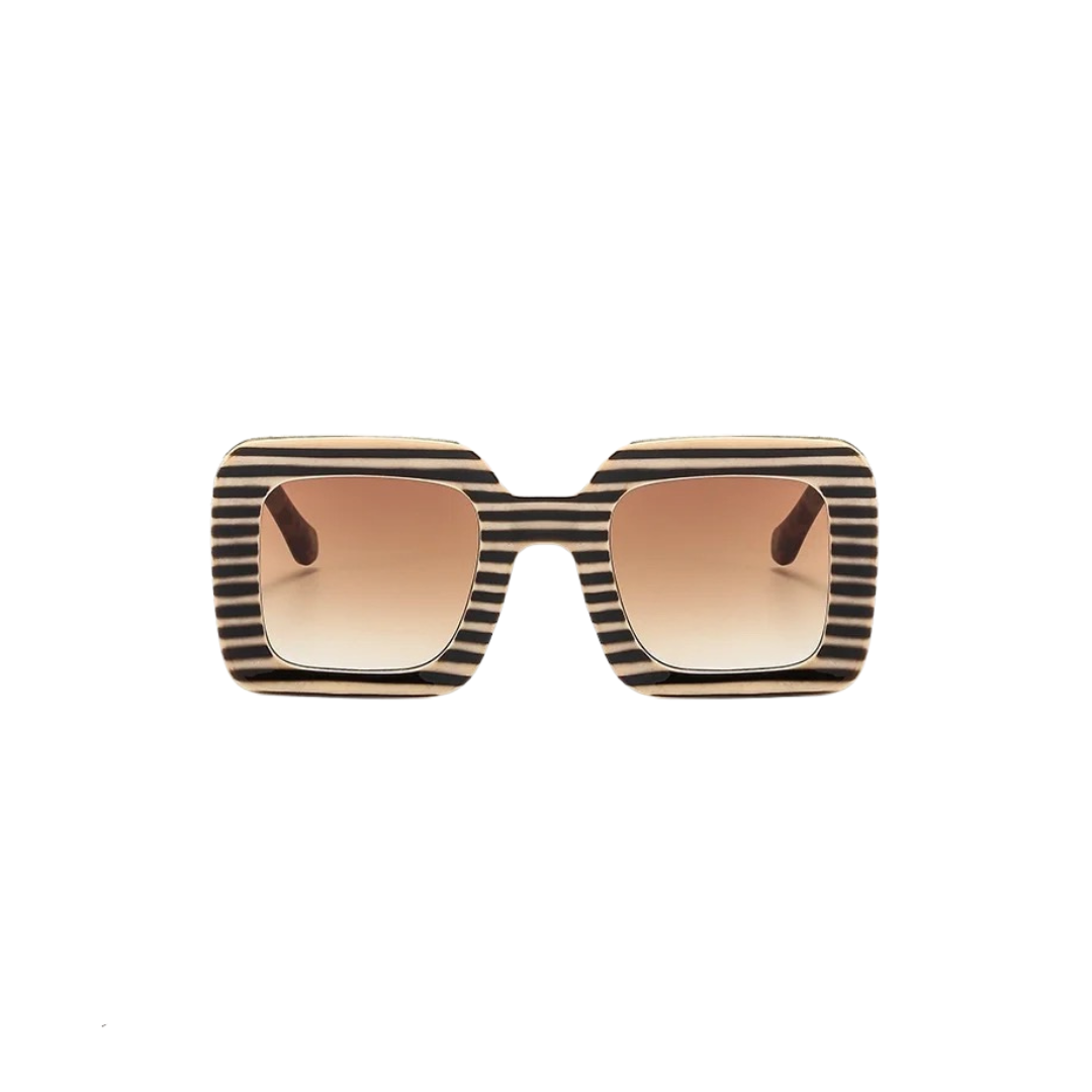 GOLDxTEAL oversized square frame sunglasses. Stylish retro style sunglasses.