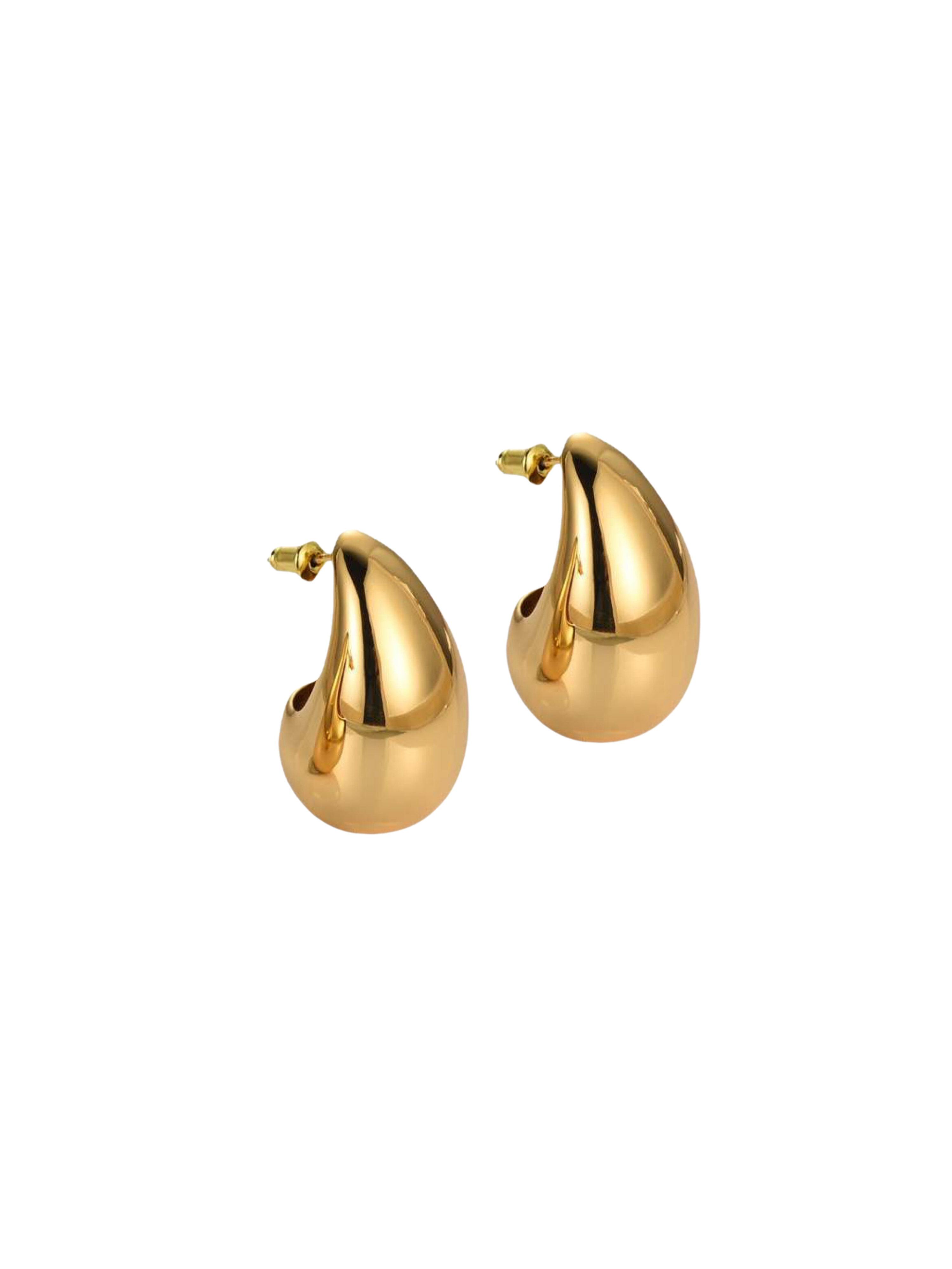 GOLDxTEAL gold plated chunky drop earrings.