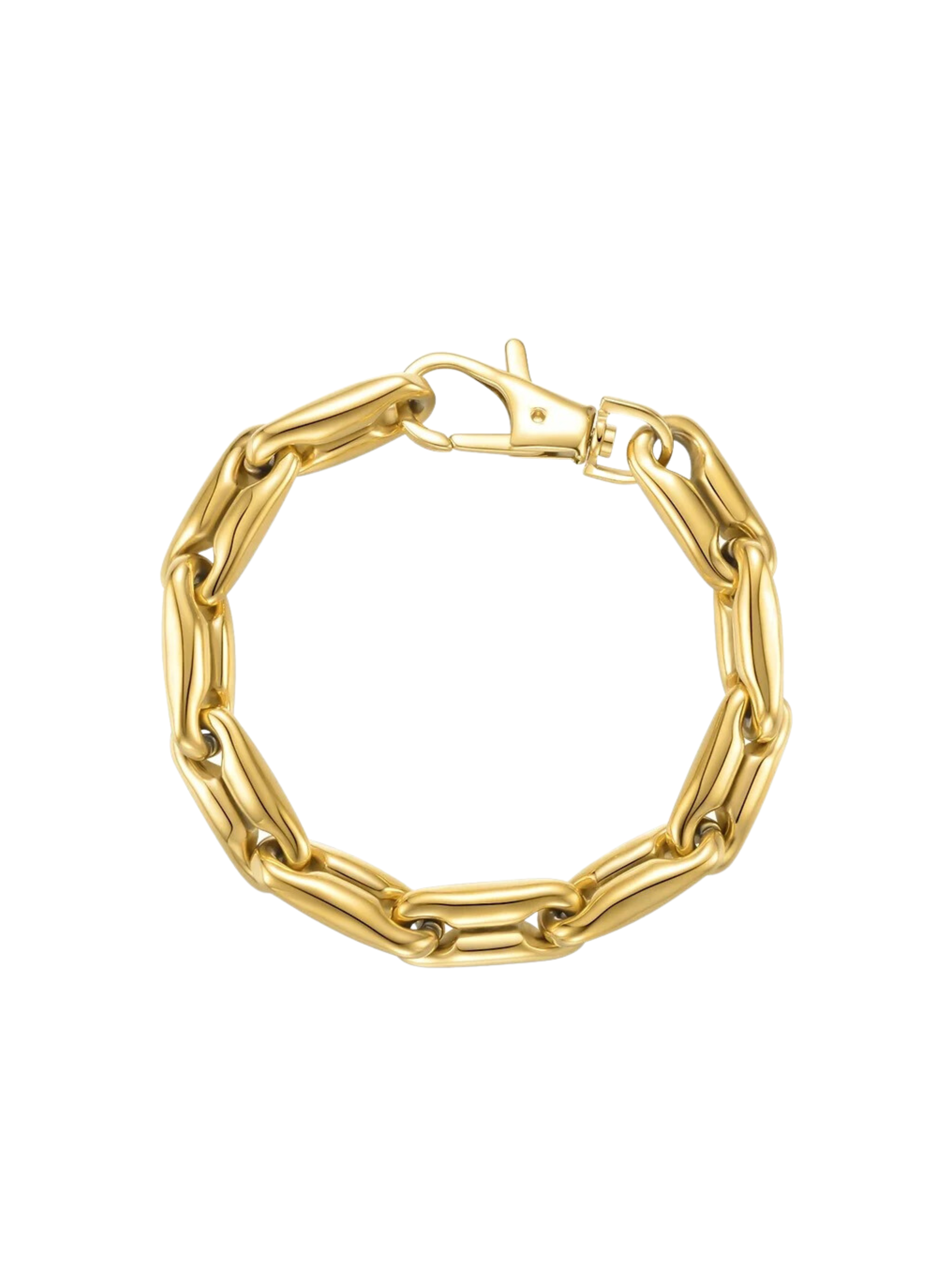 GOLDxTEAL gold chunky link bracelet. Premium stainless steel 18k gold plated chain bracelet.