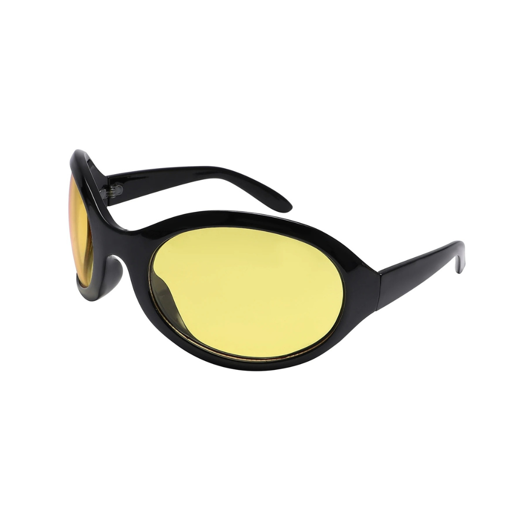 GOLDxTEAL oversized round sunglasses. Futuristic eyewear.